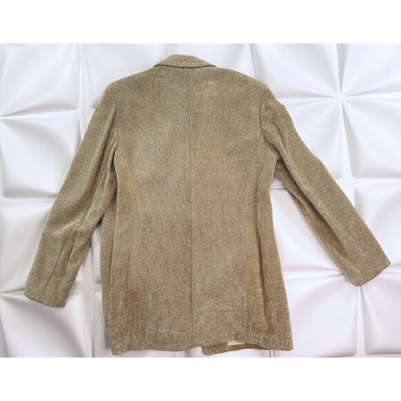 Anne Klein Sz 12 Womens Beige Brown Textured Velvet Tapestry Blazer Jacket - Picture 4 of 6